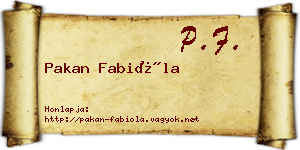 Pakan Fabióla névjegykártya